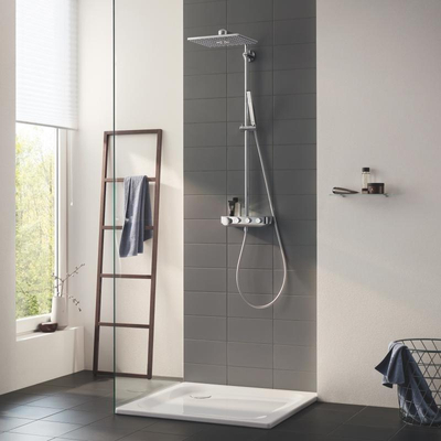 GROHE Euphoria smartcontrol Regendoucheset Opbouw - hoofddouche vierkant 31cm - handdouche staaf - chroom