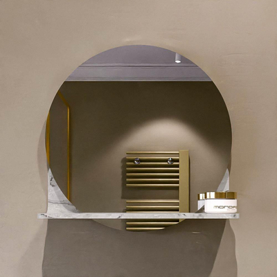 Mondiaz SPOT Badkamerspiegel - rond 40cm - spiegelplanchet - kleur Glace