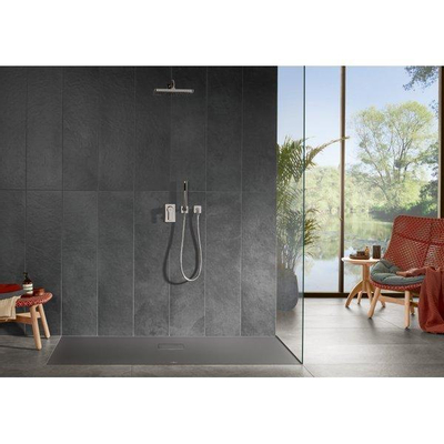 Villeroy & Boch Squaro Infinity kunststof douchebak quaryl rechthoekig 110x90x4cm z. onderstel v. alle installatietypen mat antraciet