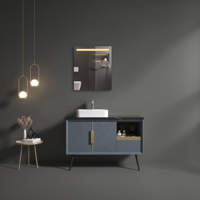 Adema Squared 2.0 badkamerspiegel - 60x70cm - incl. bovenverlichting - LED - sensor schakelaar