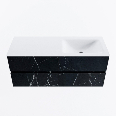 Mondiaz VICA Badkamermeubelset - 120cm - Marquina 4 lades - Wastafel CLOUD - rechts - zonder kraangat - kleur talc - XL versie 60cm hoog