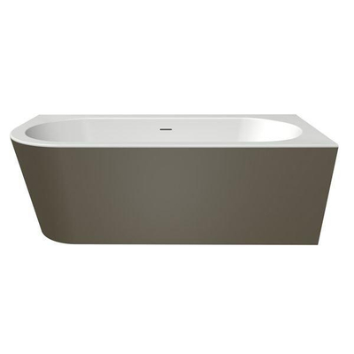 Xenz Charley XS Hoekbad - hoekopstelling rechts - 165x75cm - overloop - waste inox - bicolor wit/klei