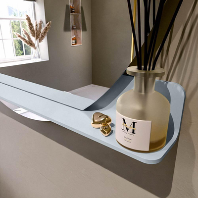 Mondiaz SPOT Badkamerspiegel - rond 120cm - spiegelplanchet - kleur Clay