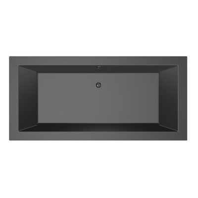 Xenz Society ligbad - 190x90cm - met overloop - zonder afvoer - Acryl Ebony mat