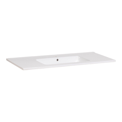 Saniclass Pisa meubelwastafel 100x46x2cm met overloop 1 wasbak 1 kraangat keramiek Wit