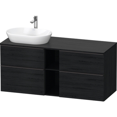 Duravit D-Neo wastafelonderkast 140x66.4x55cm 4 lades Eiken (zwart) Mat