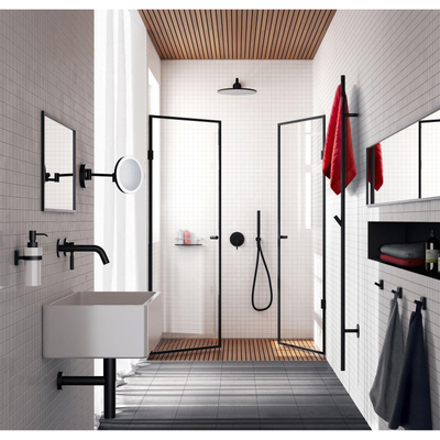 Smedbo Dry Handdoekradiator - 10.7x172x8cm - ophangen - RVS Mat Zwart