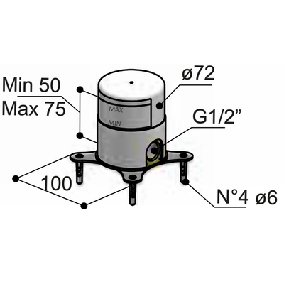 Hotbath Inbouwdeel voor vrijstaande badmengkraan met omstel