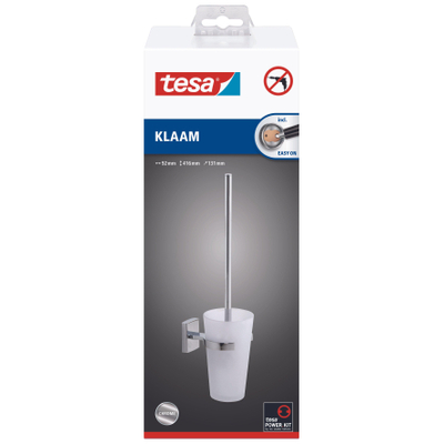 Tesa Klaam Toiletborstel 9.2x41.6x13.1cm Chroom