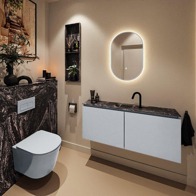 MONDIAZ TURE-DLUX 120cm toiletmeubel Clay. EDEN wastafel Lava positie midden. Met 1 kraangat.