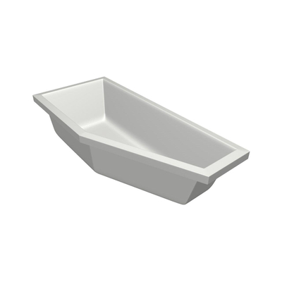 Xenz Society Compact ligbad - 180x80cm - met overloop - zonder afvoer - Hoekopstelling links - Acryl Wit