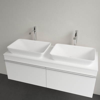 Villeroy & Boch Venticello semi inbouw- opzetwastafel zonder kraangat 55x36cm met overloop Ceramic+ stone white