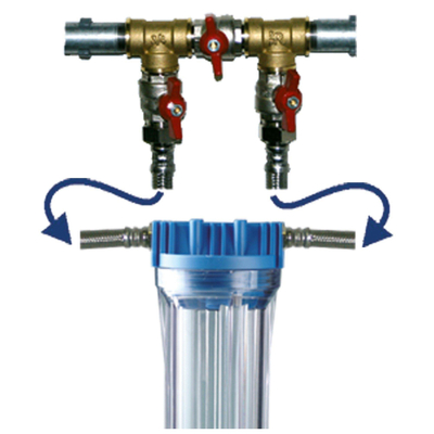 GO by Van Marcke OPure By Pass kit 34 3 kranen 34M x 34M 2 Tstukken 2 flexibels 34F x 34M rol teflon