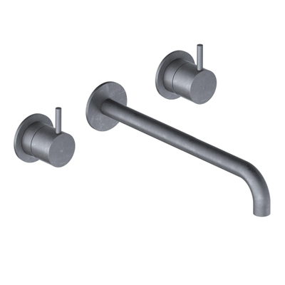 Hotbath Cobber afbouwdeel wastafelmengkraan 3 gats en 25 cm uitloop verouderd ijzer SHOWROOMMODEL