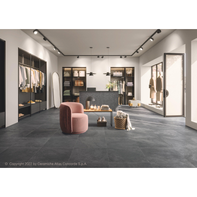 SAMPLE Atlas Concorde Solution Impact vloer- en wandtegel Natuursteen look Graphite (Zwart)