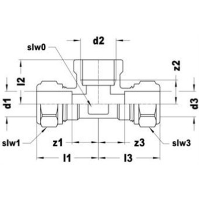 VSH Super Knel Messing knel T stuk verlopend 22x3/8 bidrx22mm