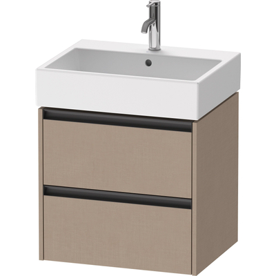 Duravit Ketho 2 wastafelonderbouwkast - 2 laden - 58.4x46x54.9cm - grepen antraciet - Linnen mat