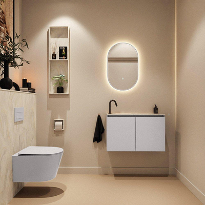 MONDIAZ TURE-DLUX Toiletmeubel - 80cm - Cale - EDEN - wastafel Ostra - positie links - 1 kraangat
