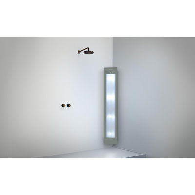 Sunshower Round Plus L infrarood + UV licht opbouw incl. installatieset hoek 185x33x25cm full body inclusief 5 jaar garantie Organic Grey