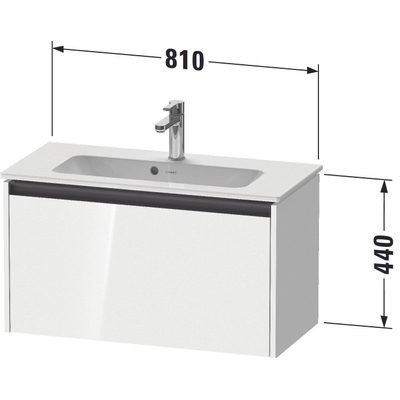 Duravit Ketho 2 wastafelonderbouwkast met 1 lade 68x39x44cm met greep antraciet betongrijs mat