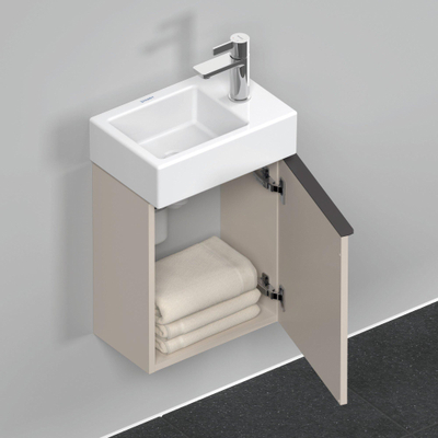 Duravit D-Neo wastafelonderkast 36.4x44x22.2cm Rechtsdraaiend 1 deur Taupe Mat