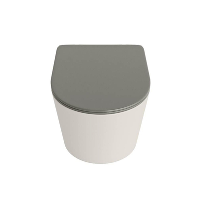 MONDIAZ LAVIE wandclosetpack - 36x53cm - diepspoel - rimless - Linen (offwhite) - softclose - quick-release - toiletzitting - Smoke (grijs)