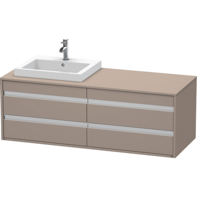 Duravit Ketho Wastafelonderkast 140x55.1x49.6cm Standaard greep met softclose spaanplaat Basalt Mat