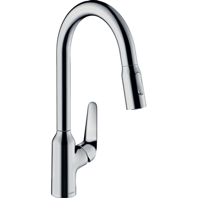 Hansgrohe M42 M429-H220 1-gats keukenkraan m. uittrekbare handdouche m. 360° draaibare uitloop chroom