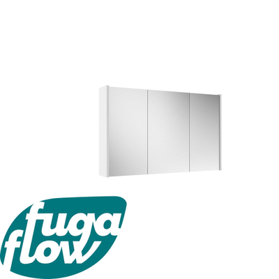 FugaFlow Eccelente Arredo spiegel badkamer spiegelkast - 100x63x16cm - inclusief zijpanelen - mat wit -