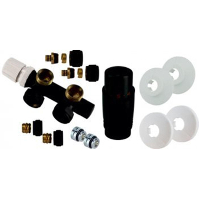 Riko set thermostatisch onderblok haaks-links mat zwart OUTLETSTORE