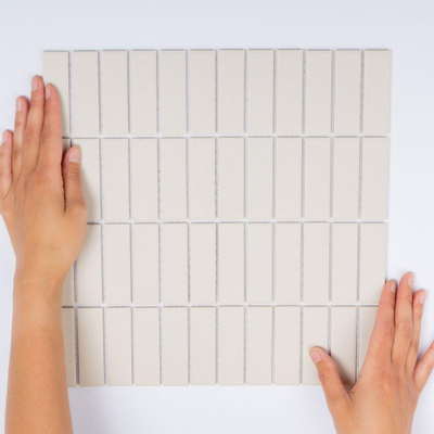 The Mosaic Factory London mozaïektegel - 30x30cm - wand en vloertegel - Rechthoek - Porselein White Mat