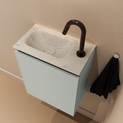 MONDIAZ TURE-DLUX 40cm toiletmeubel Greey. EDEN wastafel Opalo positie links. Met 1 kraangat.