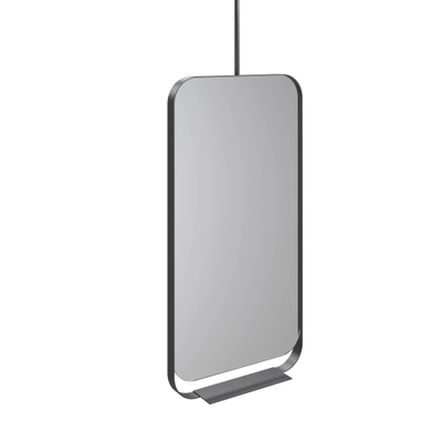 Thebalux Contour spiegel 50x70x15.2cm ovaal met planchet en telescoopstang zwart mat