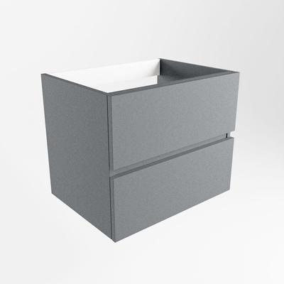 Mondiaz VICA wastafelonderkast - 60x45x50cm - 2 lades - uitsparing midden - softclose - Plata