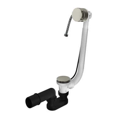 Hotbath Pal verlengde badoverloop met vulcombinatie nikkel geborsteld