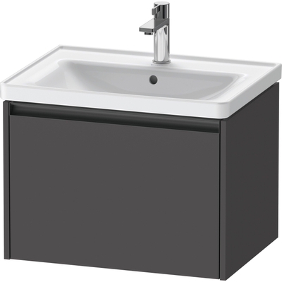 Duravit Ketho 2 wastafelonderbouwkast met 1 lade 63.4x45.5x44cm met greep antraciet grafiet mat