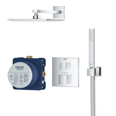 GROHE Grohtherm Cube Regendoucheset inbouw - hoofddouche vierkant 23cm - wandarm - chroom OUTLETSTORE