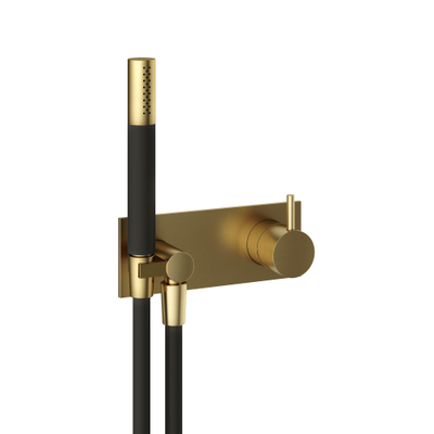 Hotbath Cobber afbouwdeel inbouw douchemengkraan met doucheslang en handdouche geborsteld messing (goud) PVD