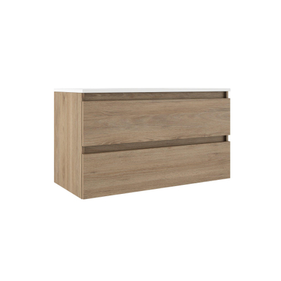 Adema Chaci Badkameronderkast - 100cm - 2 lades - greeploos - kaneel