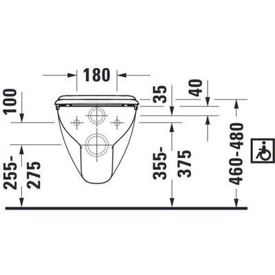 Duravit D-code wandcloset 70cm met spoelrand diepspoel wit