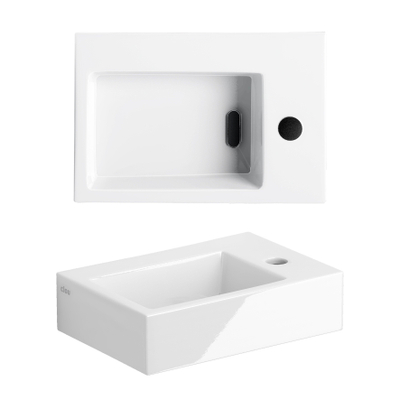 Clou Flush 2 fontein 36x24.5x9cm zonder kraangat met plug Keramiek Wit TWEEDEKANS