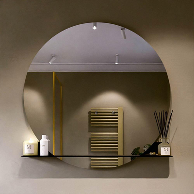 Mondiaz SPOT Badkamerspiegel - rond 120cm - spiegelplanchet - kleur Urban