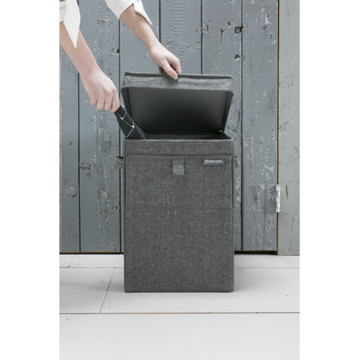 Brabantia Wasbox - 35 liter - stapelbaar - peper zwart