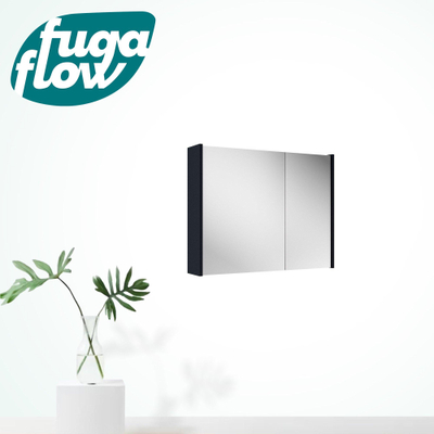 FugaFlow Eccelente Arredo spiegel badkamer spiegelkast - 80x63x16cm - inclusief zijpanelen - mat marine blauw