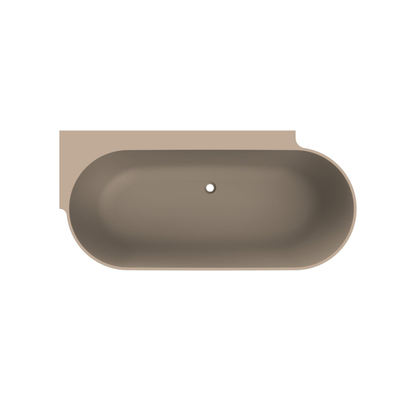 Arcqua Havana Halfvrijstaand Bad - 170x80cm - links - mat truffel