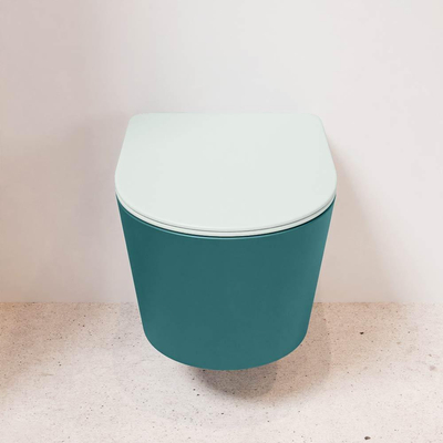 MONDIAZ LAVIE wandclosetpack - 36x53cm - diepspoel - rimless - Smag (blauw) - softclose - quick-release - toiletzitting - Greey (grijs)