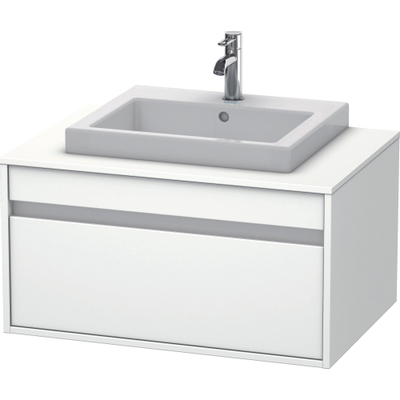 Duravit Ketho Wastafelonderkast 80x55.5x42.6cm 1 lade Standaard greep met softclose spaanplaat wit Mat