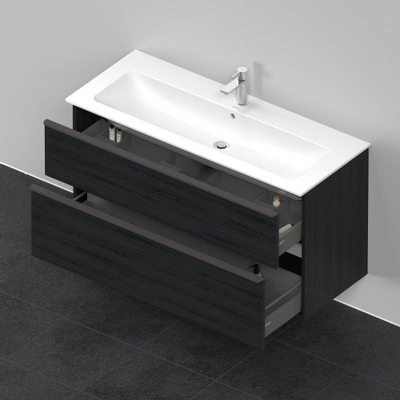 Duravit D-Neo wastafelonderkast 121x62.5x46.2cm 2 lades Eiken (zwart) Mat