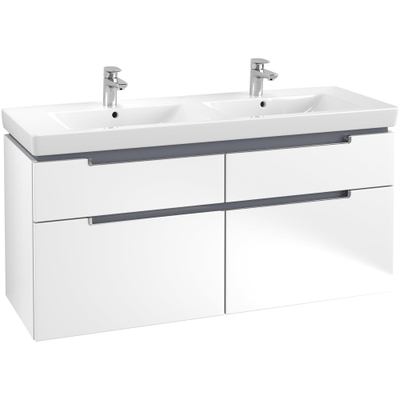 Villeroy & Boch Subway 2.0 wastafelonderkast 128.7x59cm 4 lades Wit mat