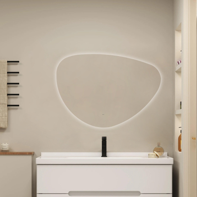 Saniclass Organic Spiegel Sim - 120x80cm - verlichting - spiegelverwarming - horizontaal/verticaal - organisch